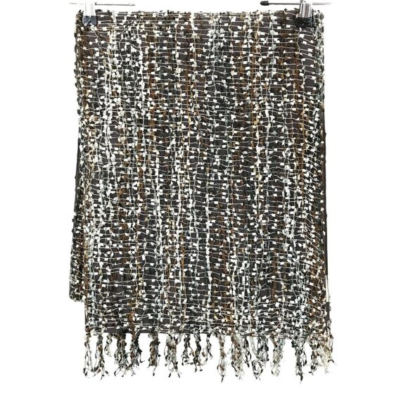 Pier 1 Imports Berkeley Table Runner 14"x72" Woven Textured Cotton Nylon Fringe - Picture 1 of 6